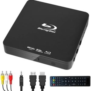 Didar Blu Ray DVD Player - Ultra Mini 1080P Home Theater - Plays All DVDs & Region A 1 Blu-Rays - Supports Max 128G USB
