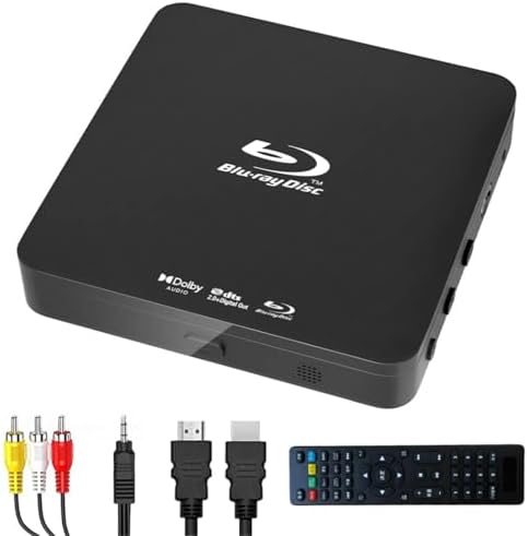 Didar Blu Ray DVD Player - Ultra Mini 1080P Home Theater - Plays All DVDs & Region A 1 Blu-Rays - Supports Max 128G USB