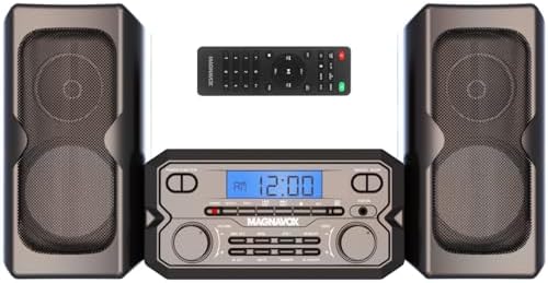 Magnavox MM435M-WH Compact CD Shelf System | Bluetooth Wireless, FM Radio | Remote Control | White | AUX Compatible | 20