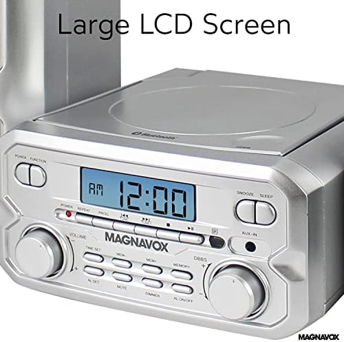 Magnavox MM435M-WH Compact CD Shelf System | Bluetooth Wireless, FM Radio | Remote Control | White | AUX Compatible | 20