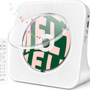 ROADOM Portable CD Player for Home - Bluetooth/FM Radio/Stereo Sound - Ideal for Kids - Includes Remote Control/USB Driv